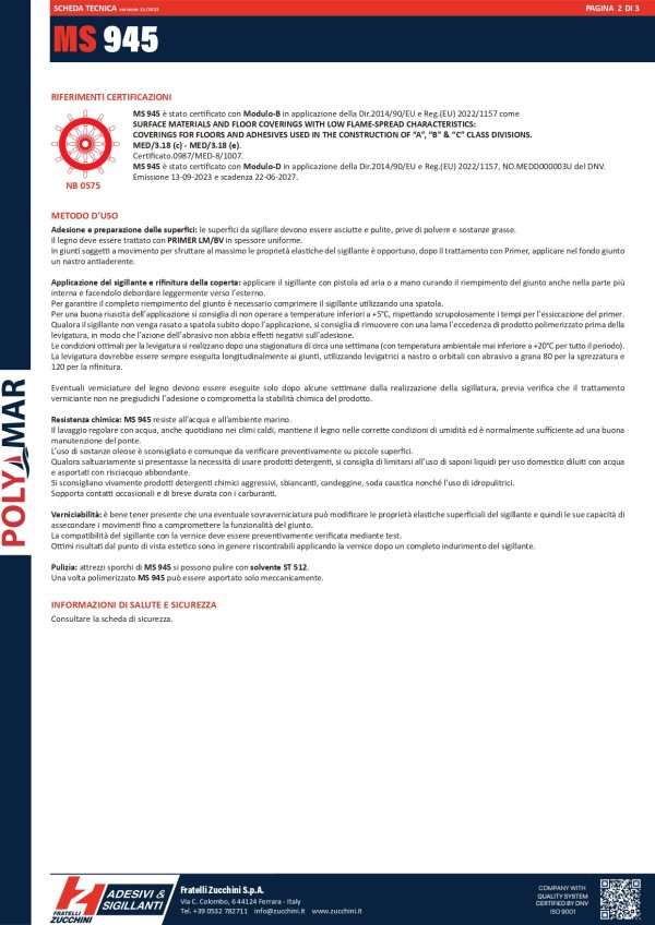 MS 945 Sigillante per comenti grigio 290ml POLYMAR - immagine 4